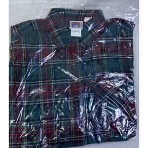Vintage Deadstock BACKROAD BLUES Medium Flannel Button Up Shirt 90s Grunge VTG
